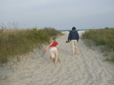 Two Siblings Along the Beach near Stone Harbor  New Jersey