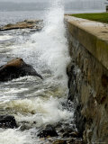 Wave Crashing against a Sea Wall  Groton  Connecticut