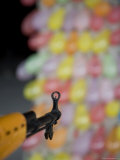 Sites of Toy Rifle Points at Colored Balloons of Chinese Street Game  Chongqing  China