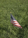 Small American Flag Sticks Out of the Ground  Greenleaf  Kansas