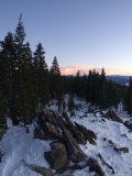 Sunset on Snow Covered Mountain  California