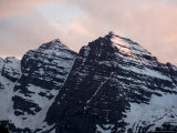 Sunset on a Spring Day of the Maroon Bells  Colorado
