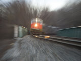 Speed and Power of a Train Emphasized by a Zoom Lens View  Silver Spring  Maryland