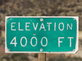 Weathered Elevation Sign on Highway 33 on Reyes Peak  California