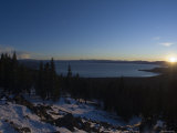 Sunset from Mountain Top over Lake  California