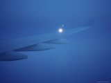 Wing of Airplane   Blue Hour  Copenhagen  Denmark