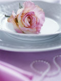Rose on a Plate as Table Decoration