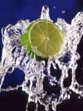 Slice of Lime on Splashing Water