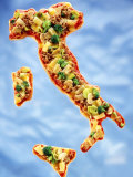 Pizza in Shape of Map of Italy