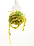 A Forkful of Spaghetti with Pesto