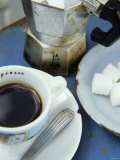 A Cup of Espresso  Sugar Cubes and Espresso Pot