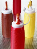 Ketchup and Mustard in Plastic Bottles