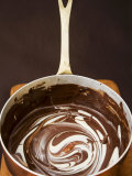 Melted Dark and White Chocolate in Pan