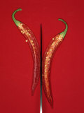 A Red Chili Pepper Sliced in Half