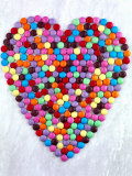 Coloured Chocolate Beans Forming Heart