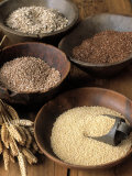 Assorted Grains in Wooden Bowls