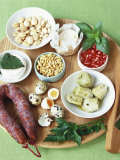 Assorted Salad Ingredients on Wooden Platter