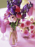 Romantic Floral Decoration and Champagne Glasses