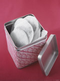 Round Tea Bags in a Tea Caddy