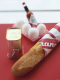 Baguette  Tin of Corned Beef  Eggs and Tabasco