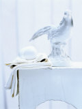 Easter Decoration: China Rooster  Eggs and Tablecloth