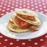 A Pile of Pancakes with Strawberries