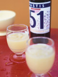Two Glasses of Pastis  Bottle of Pastis Behind
