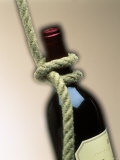 Red Wine Bottle with Rope