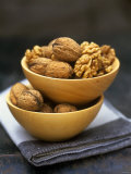 Walnuts in Wooden Bowls