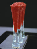 Raspberry Granita in Three Glasses