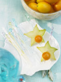 Fruit on Cocktail Sticks for Decorating Cocktails