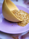 Wooden Bowl with Sesame Seeds