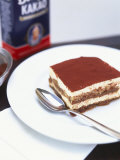 A Piece of Tiramisu on a Plate