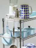 Assorted Cookware on a Rack