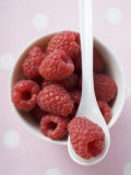 Raspberries in Small Bowl with Spoon