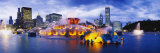 Fountain Lit Up at Dusk  Buckingham Fountain  Grant Park  Chicago  Illinois  USA
