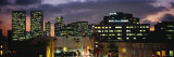 Building Lit Up at Night in Century City  Beverly Hills  Los Angeles  California  USA