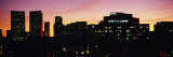 Skyscrapers in Century City Lit Up at Dusk  Beverly Hills  Los Angeles  California  USA
