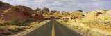 Empty Road Running Through a Landscape  Valley of Fire State Park  Nevada  USA