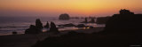Rock Formations at Sunset  Pacific Ocean  Bandon State Natural Area  Bandon  Oregon  USA