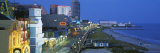 City Street Lit Up at Night  Atlantic City  New Jersey  USA