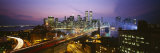 Buildings Lit Up at Night  World Trade Center  Manhattan  New York City  New York  USA