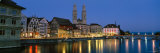 Buildings at the Waterfront  Grossmunster Cathedral  Zurich  Switzerland