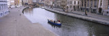 Boat in Leie River  Graslei  Korenlei  Ghent  Belgium