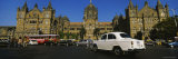 Traffic in Front of a Railroad Station  Victoria Station  Mumbai  Maharashtra  India