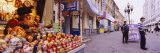 Senior Man Selling Russian Nesting Dolls in the Street  Arbat Street  Moscow  Russia