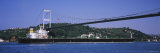 Boat Passing under Faith Bridge  Babek  Bosphorus  Istanbul  Turkey