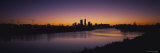 Silhouette of Skyscrapers Along the River  Indianapolis  Indiana  USA