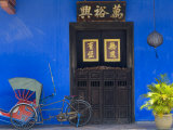 Old Rickshaws and House Front  Georgetown  Penang  Malaysia