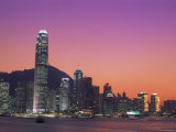 City Skyline and Victoria Harbour at Night  Hong Kong  China